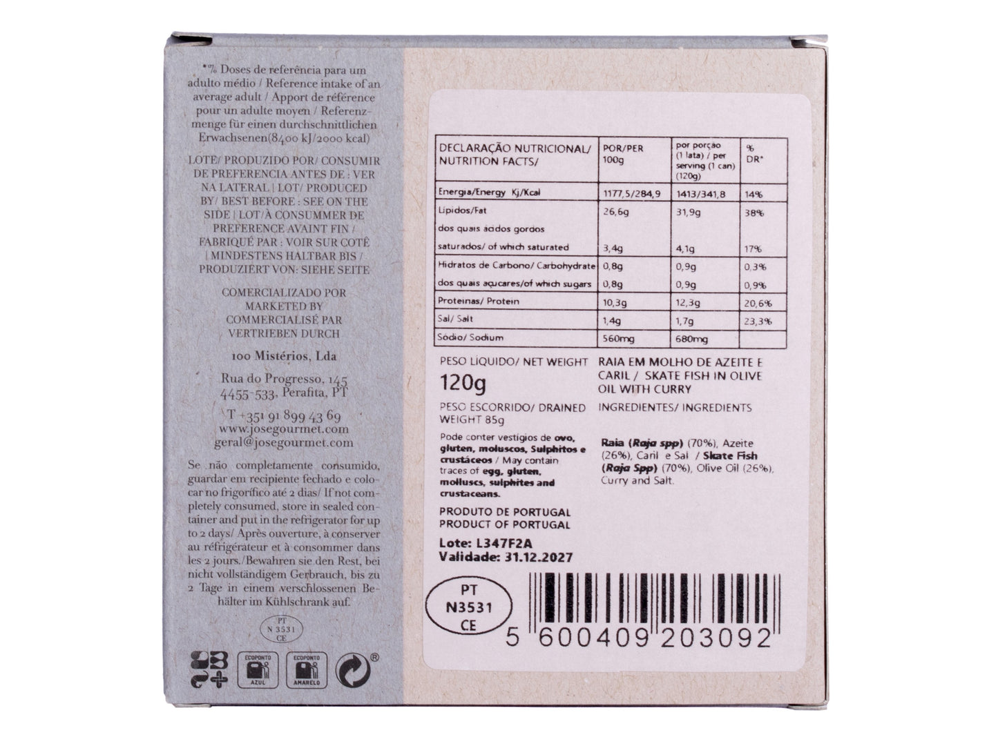 Rochen in Olivenöl und Curry