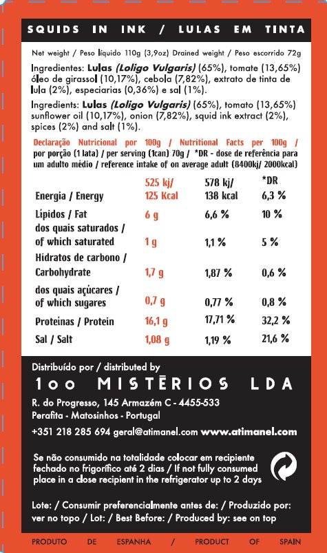 Tintenfisch in eigener Tinte