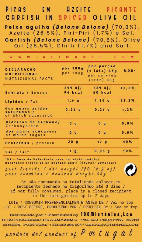 Picas em Azeite Picante