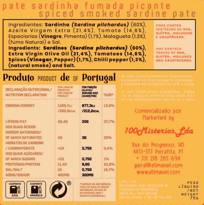Patê de Sardinha Fumada Picante