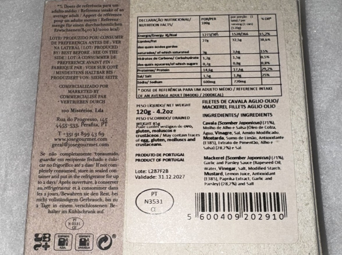 Makrelenfilet in Aglio e Olio Soße