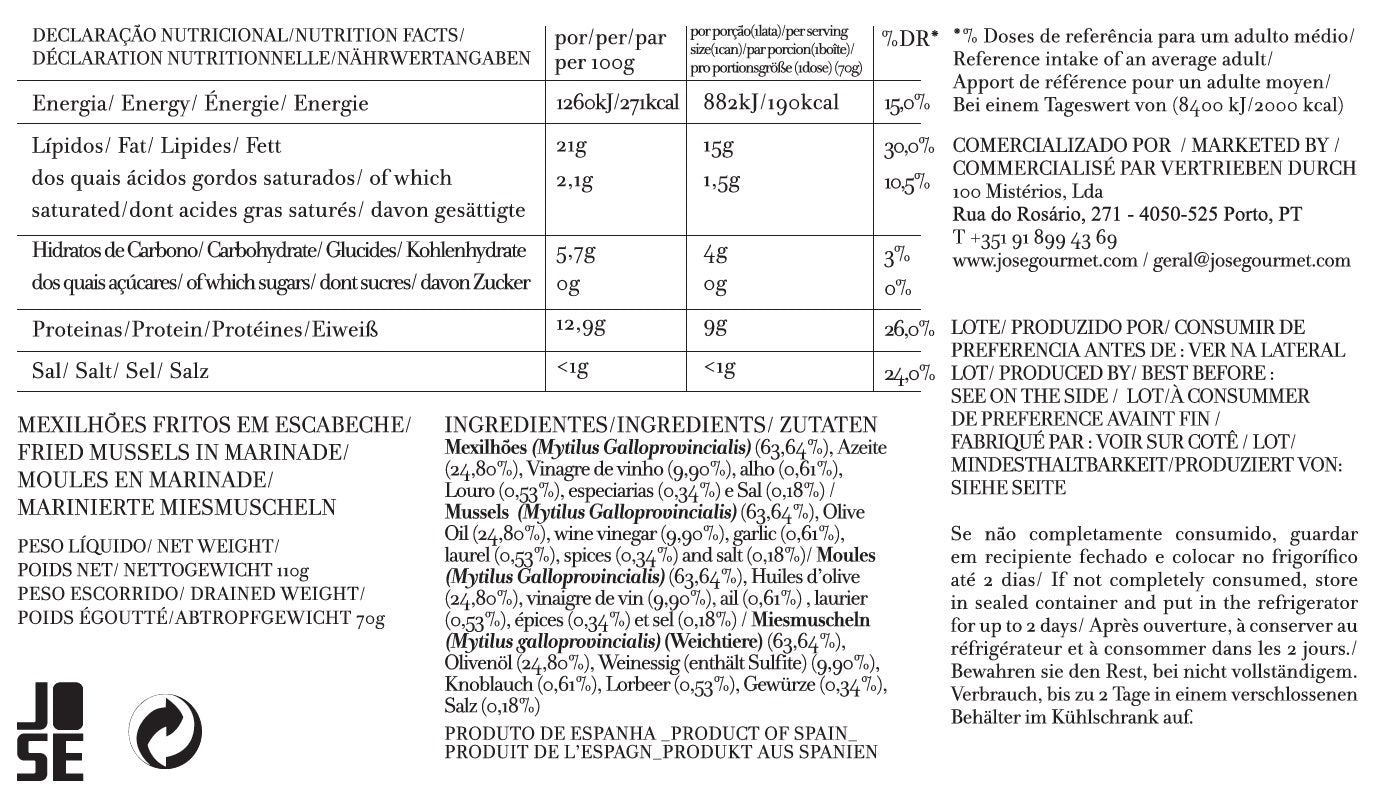 Mexilhões fritos em Escabeche