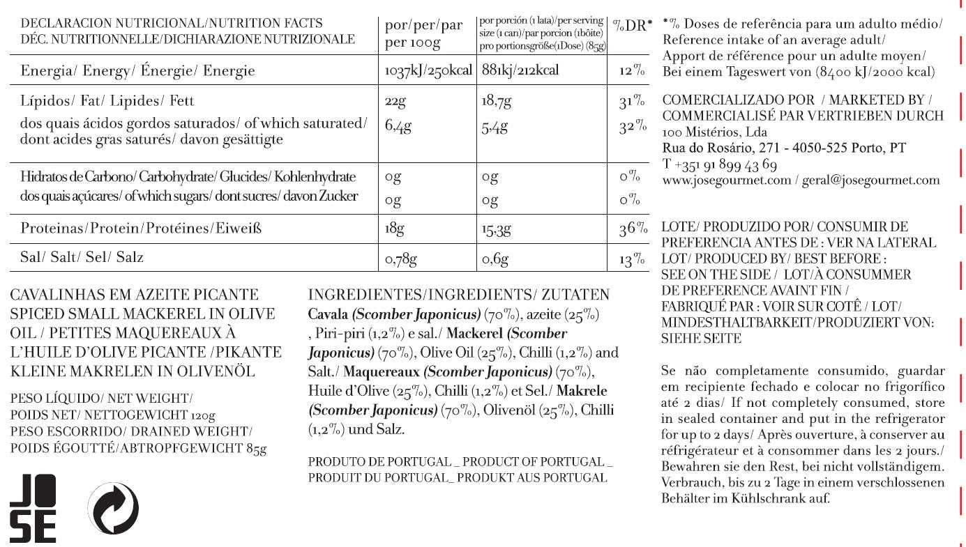Spiced Small Mackerel in Olive Oil