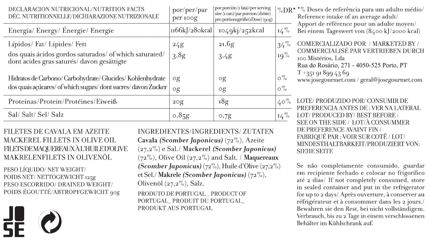 Filetes de Cavala em Azeite