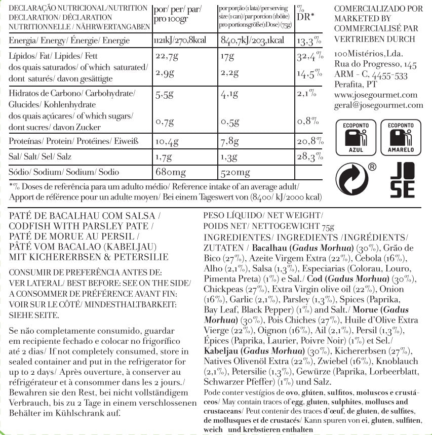Patê de Bacalhau com Salsa
