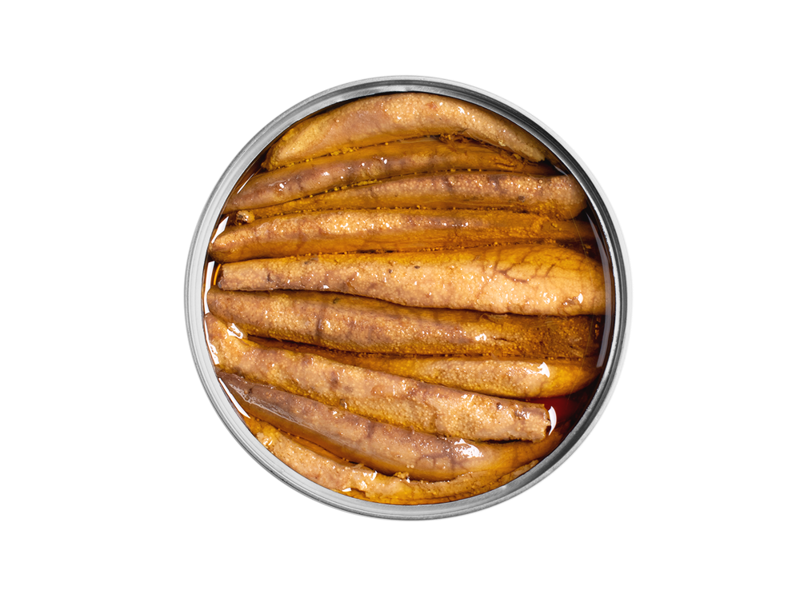 Makrelenrogen in Scharfem Olivenöl