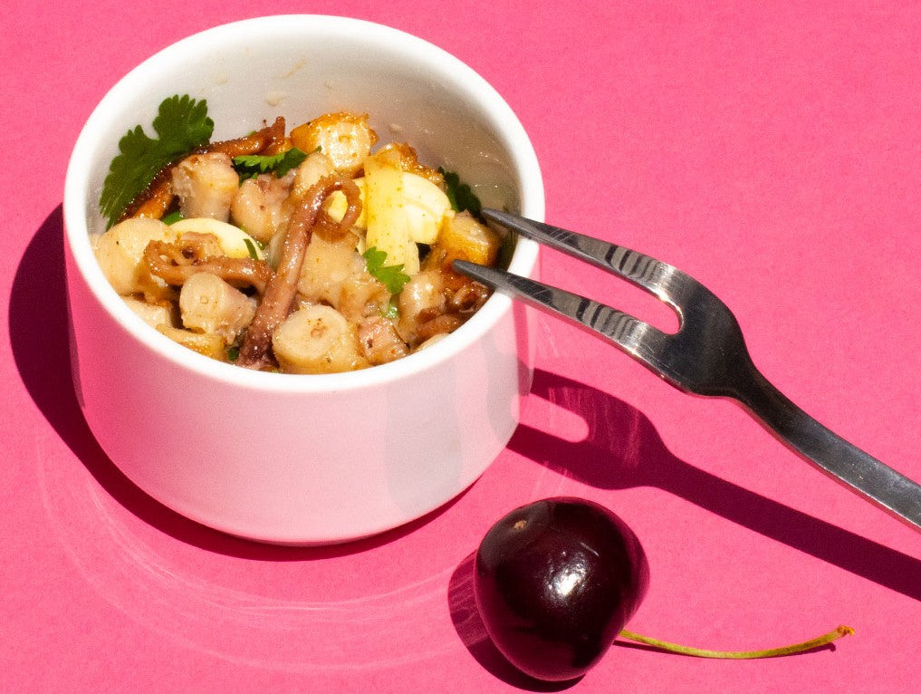 Oktopus in Knoblauchsoße