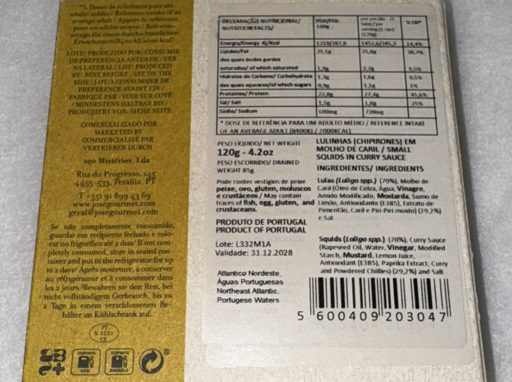 Lulas em Molho de Caril